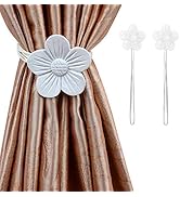 Curtain Ties Magnetic, Resin Flower Vintage Magnetic Curtain Tieback, Magnetic Window Drapery Dec...