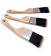 ROLLINGDOG 3PC Angled Paint Brush Set with Ergonomic Wooden Handle, Perfect for Wall, Ceiling, Cu...