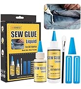 LOCBONDSO Fabric Glue Permanent, Strong Flexible, Dries Clear Washable Adhesive for Clothing, Pat...