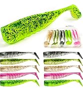 Fishing Lures for Bass, VMSIXVM Fishing Jig Head Swim Shad Lure, Soft Plastic Swimbaits with Padd...