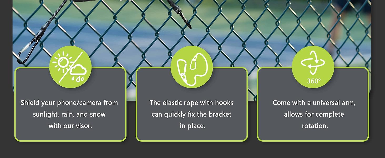phone fence mount witn shade function