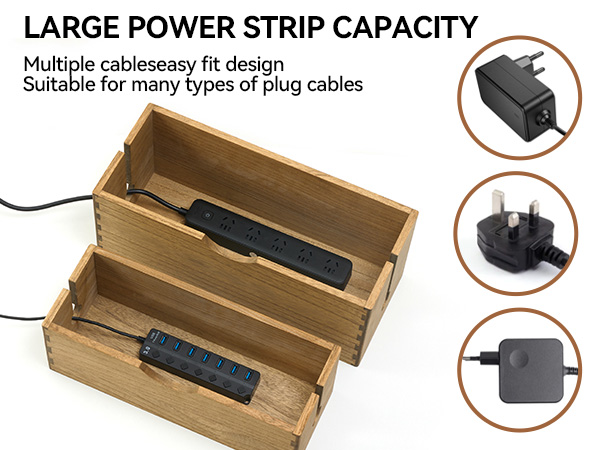 wood cord storage box