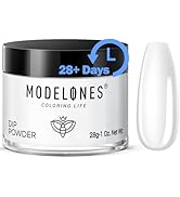 Modelones Dip Powder Clear Color, Nail Dipping Powder French Nail Art, 28+ Long-Lasting Build Pow...
