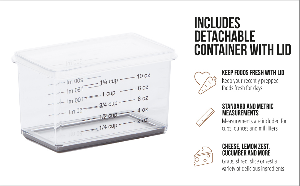cheese grater detachable container with lid for box cheese grater