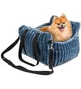 HOMLOVE Dog Car Booster Seat, for Small Dogs Under 30 lbs, Detachable Washable Travel Bed with St...