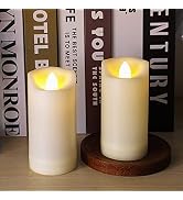 LED Battery Operated Candles 2"x4" Plastic Flickering Flameless Candles with Timer Outdoor Waterp...