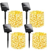 Brightever Solar Fairy Lights for Outside Waterproof, 4-Pack Total 160FT 400 LED Solar Powered Ou...