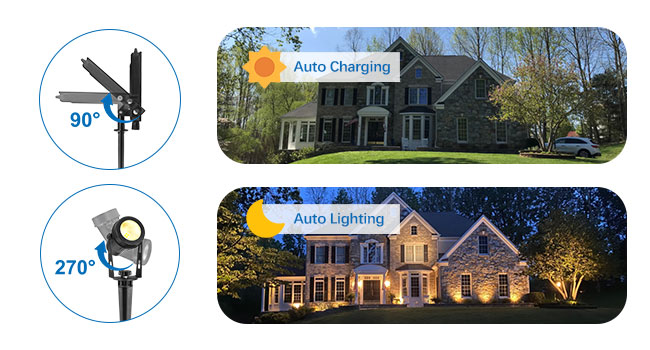solar spot lights outdoor warm white