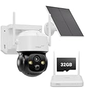 Anlapus Solar Security Camera Wireless Outdoor, 2.5K Pan/Tilt Cam Kit with Solar Panel, Wireless ...