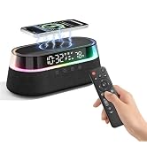 KUANGXIANG 6-in-1 Bluetooth Speaker Alarm Clock with Remote, FM Radio & Dimmable LED Night Light,...