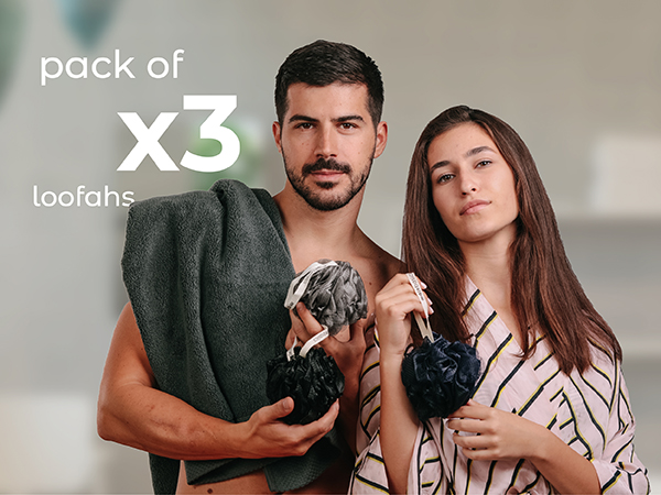 the perfect bundle pack of 3 loofahs sponges
