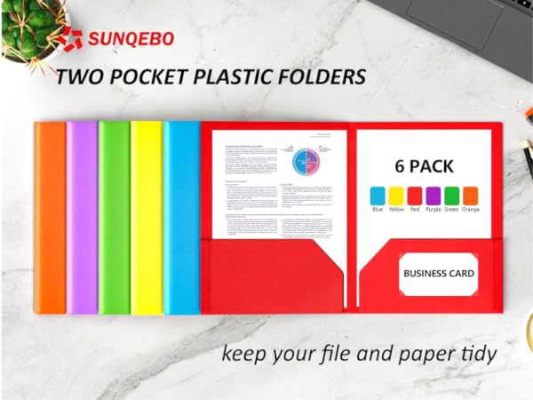 plastic folders with pockets