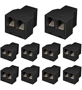 Awishwell Phone Splitter for Landline, 10 Pack RJ12 6P6C Plug with 3Female Phone Jack Splitter 1 ...
