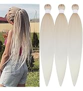 Silver Blonde Braiding Hair Pre stretched Braids Hair Extensions Pre stretched Braiding Hair