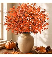 10Pcs Fake Fall Babys Breath Artificial Flowers Decorations for Home | Fall floral stems with fle...
