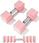 15LBS Adjustable Dumbbell Set, 4 in 1 Free Weights Dumbbells Set for Women Men Hand Weights Set A...