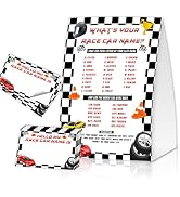 What's Your Race Car Name Game Cards, Birthday Game Supplies, 1 Race Car Name Game Double Sided S...