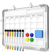 Nicpro Dry Erase Calendar Whiteboard for Wall, 16'' x 12 '' Double-Sided Magnetic Dry Erase Board...