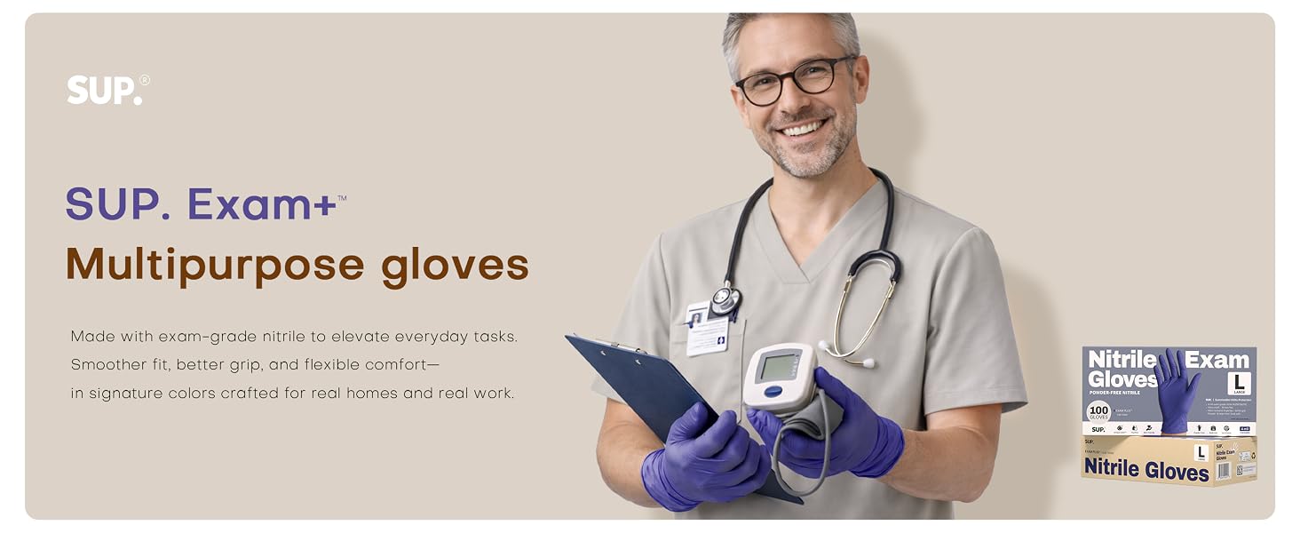 Made with exam-grade nitrile to elevate everyday tasks. Smoother fit, better grip flexible comfort