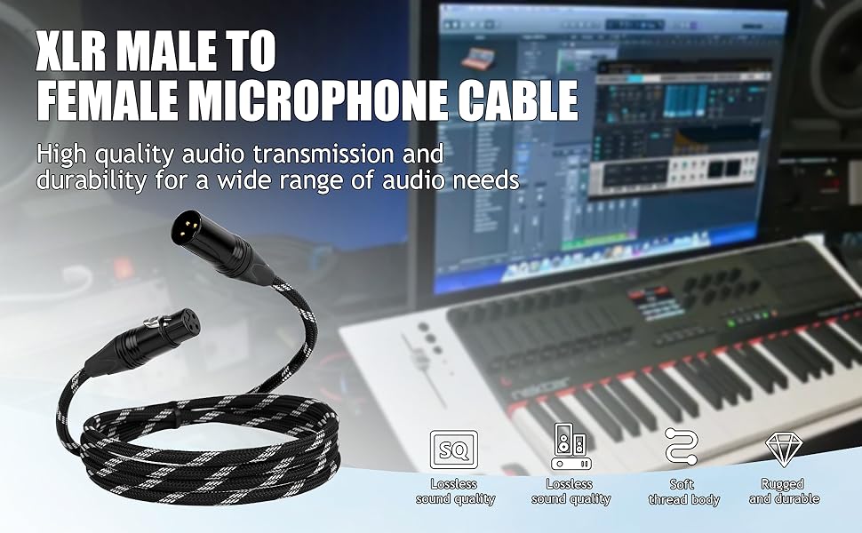 XLR male to female microphone cable is an ideal choice for audio equipment connection