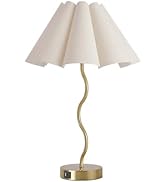 Fengarolam Touch Control Table Lamp with USB Ports, 27” Tall Gold Bedside Lamp with 3-Way Dimmabl...