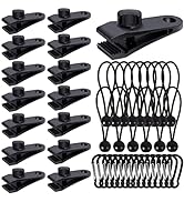 45 Pcs Tarp Clips Heavy Duty Lock Grip with Carabiner Clips and Bungee Cords Set, Tarp Clamps Sha...