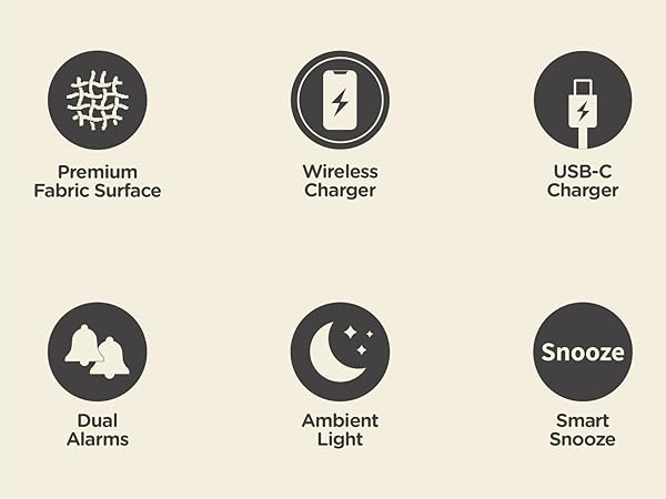 wireless charging clock battery backup