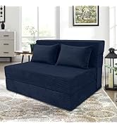 Folding Sofa Bed Convertible Couch, 39" Width, Twin Size Fold Out Couch with Pillow, Foam Floor M...