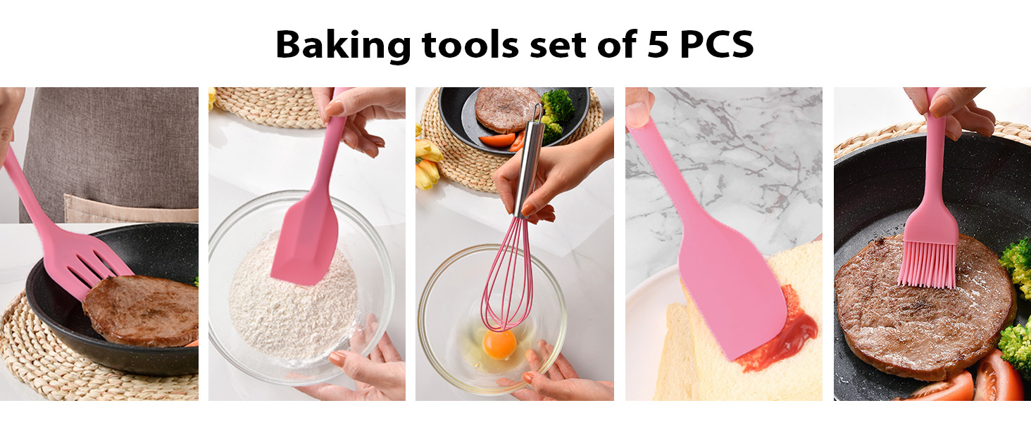 Silicone Basting Pastry Brush Oil Brush for Cooking Rubber Spatula Set Large Spatula Silicone