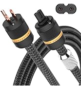 Viborg C7 HiFi Power Cable, Figure 8 Audiophile OFC Power Cord, US AC Mains Cord with Pure Copper...