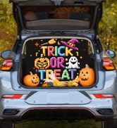 YUSPENYE Halloween Trunk or Treat Decorations Kit Backdrop for SUV - Vivid Pixel Design, for Car,...