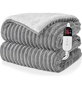 Easthome Electric Heated Blanket Twin Size - 62"x84" Fast Heating Bed Blankets with 6 Heating Lev...