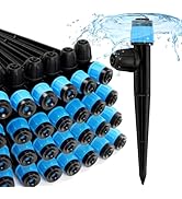 Copadri 50pcs Drip Emitters Fan Shape with Stake for 1/4" Irrigation Tubing, Adjustable 360 Degre...