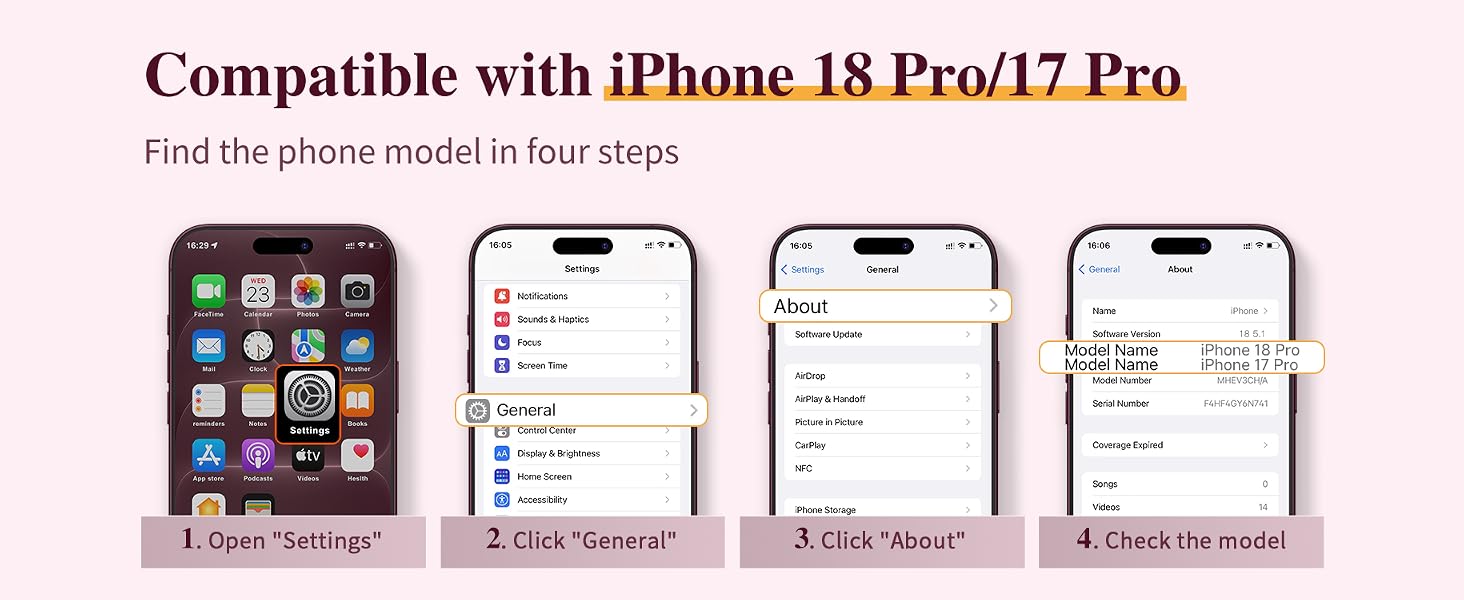 GVIEWIN Case Compatible with iPhone 18 Pro/17 Pro