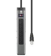 OSKOS 6-Outlet Workshop Surge Protector with 4-Foot Power Cord, 500 Joules Protection, 15A/1800W,...