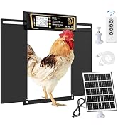 Large Automatic Chicken Coop Door Solar Powered, Charge with 7W Solar Panel Auto Chicken Door, Al...