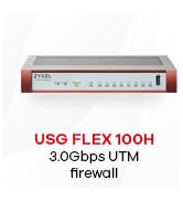 USG FLEX100 H Series, 8 Gigabit User-definable Ports, 1*USB with 1 YR Security Bundle