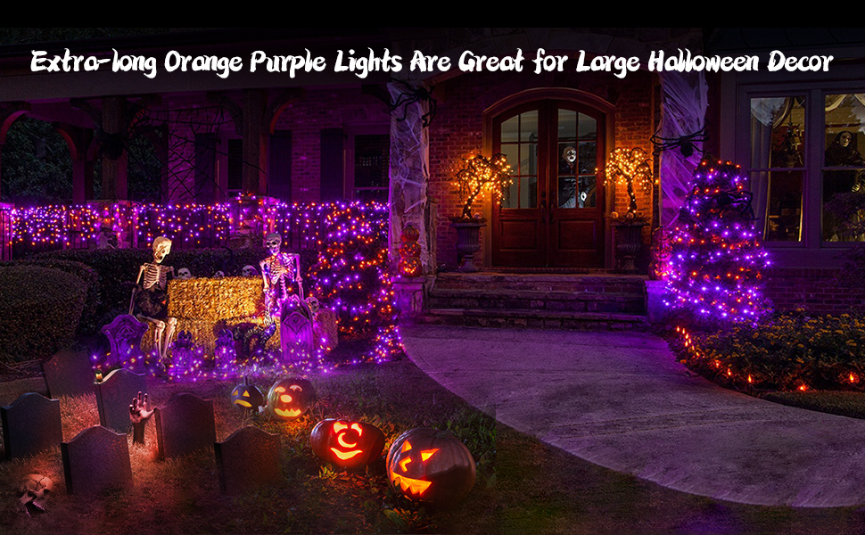 mini orange purple string lights