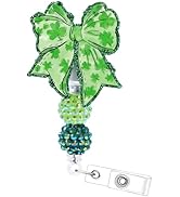 St Patrick's Day Badge Reel - Cosmisun Coquete St Patrick Day Bow Badge Reels Retractable Shamroc...