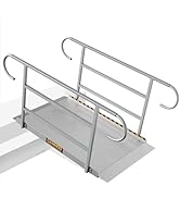 CAMMOO 5 FT Wheelchair Ramp with Handrails for Home Steps 1200LBS Capacity, High-Strength Aluminu...