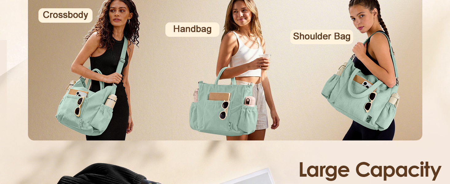 Miss Adola Crossbody Corduroy Tote Bag for Women