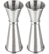 2 Pcs Jigger for Bartending, Cocktail Jigger 2 oz 1 oz with Measurements Inside, 304 Stainless St...