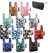 BeeGreen Reusable Grocery Bags Shopping Totes 12 Pack with Small bag Nylon Fabric Foldable Grocer...
