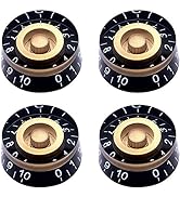 Taiss 4Pcs Amber Top Hat Knobs Electric Guitar Bass Speed Volume Tone Control Knobs Fits 6mm/0.24...