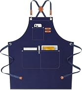 AFUN Chef Aprons for Women Men with Oversized Pockets, 12-Ounce Cotton Canvas Cross Back Water Re...