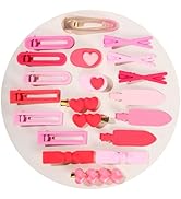20pcs Hair Barrettes, Metal Snap Hair Clips Accessories,Pink Hair Clips for Girls,Decorating hair...