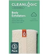 Cleanlogic Organic Cotton Exfoliating Body Scrubber, Reusable Exfoliator Tool for Smooth and Soft...