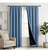 COSENNATUR 100% Blackout Curtains Thermal Insulation Lined Drape Curtains | Full Shade Darkening ...
