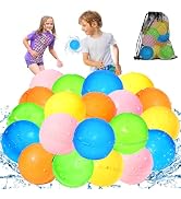 SOPPYCID 20 Pcs Reusable Water Balloons, Self Sealing, Refillable Water Bomb Splash Balls, Pool B...