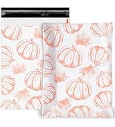 JarThenaAMCS 100Pcs Fall Poly Mailers Autumn Orange Pumpkin Maple Leaf Packing Bags with Self-Sea...